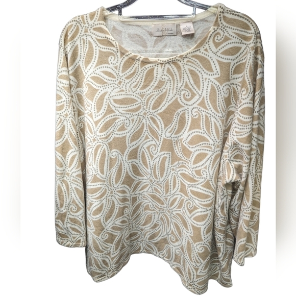 Studio Works Sweaters - Studio Works Abstract Print Scoop Neck Sweater Sz 3X